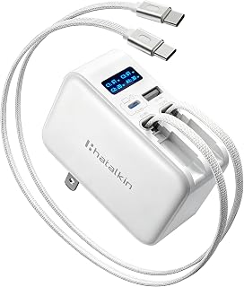 67W 4 in 1 Retractable Charger with Dual USB-C Cord