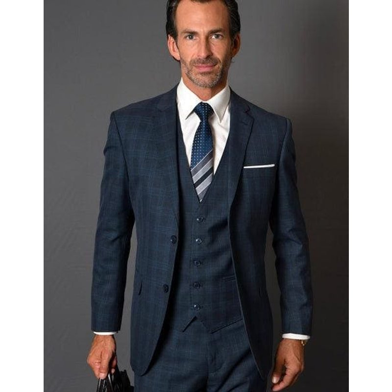 Costume à carreaux bleu — Costumes et vestons pour hommes