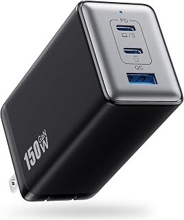 150W USB C Charger Block, GaN III Compact 3 Port Fast Charging Station