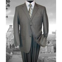 Alberto Nardoni Gray Suit Size 46 with Stripe Flat Front Pants