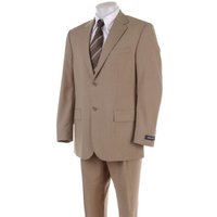 Alberto Nardoni Tan Suit Size 46 with Stripe Flat Front Pants