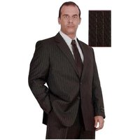 Alberto Nardoni Store Size 46 Brown Suit with Stripe Flat Front Pants