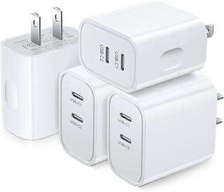USB C Charger Block 4-Pack Dual Port Fast Charging for iPhone