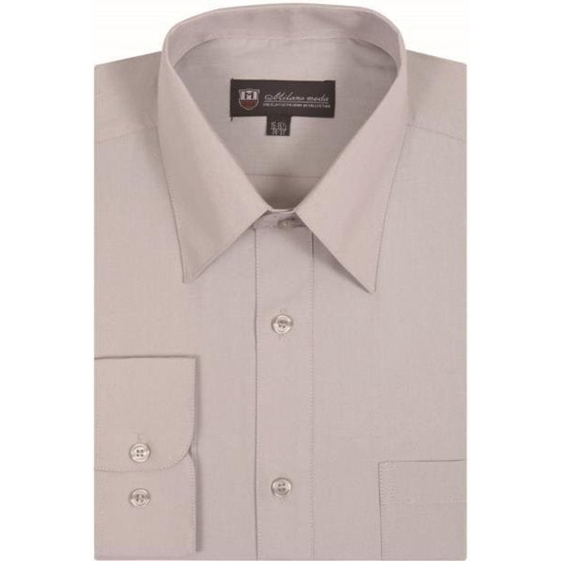 Chemise de costume pour homme Alberto Nardoni argent uni — Chemises habillées pour hommes