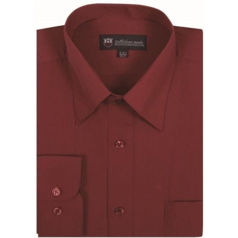 Chemise de Costume pour Homme Alberto Nardoni Bordeaux à Deux Tons — Chemises habillées pour hommes