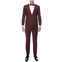 Alberto Nardoni Men's Burgundy Slim Fit Two Button Suit