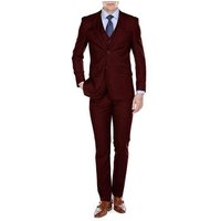 Alberto Nardoni Men's Burgundy Two Button Slim Fit Suit