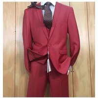 Alberto Nardoni Men's Burgundy Slim Fit Two Button Suit — Mens Suits & Blazers