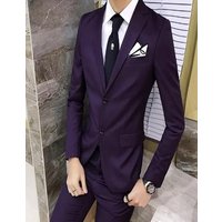 Alberto Nardoni Men's Burgundy Slim Fit Suit
