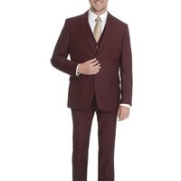 Costume Slim Fit Bourgogne pour Hommes avec Gilet Alberto Nardoni — Costumes et vestons pour hommes