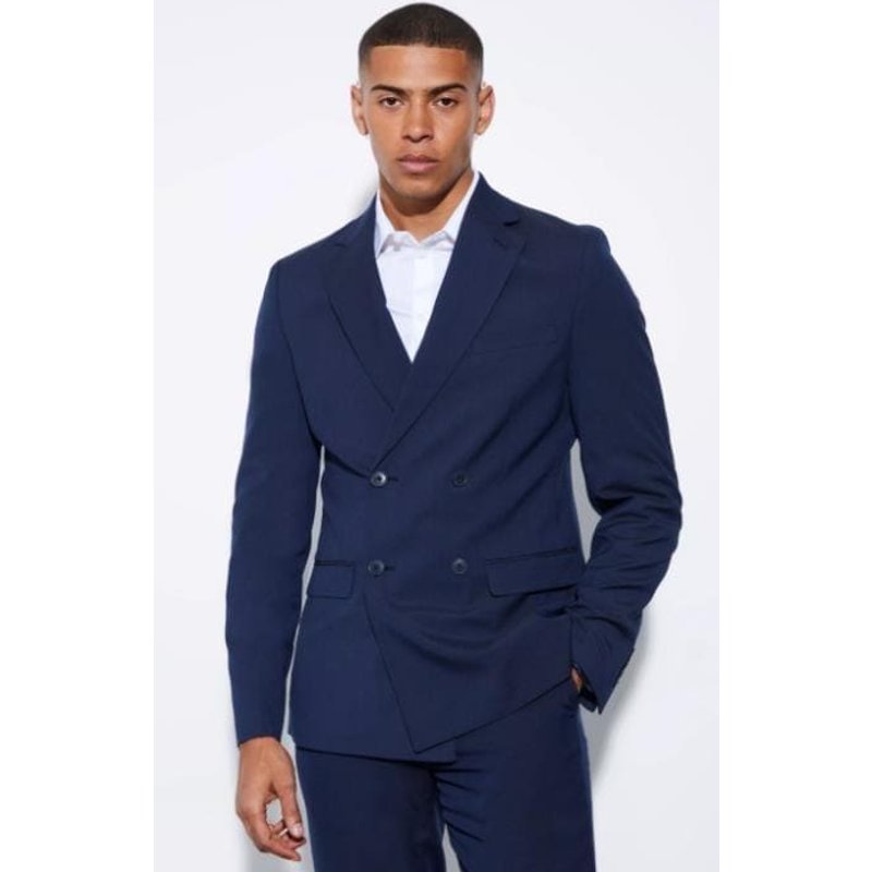 Costume en Laine Ultra Ajusté à Double Boutonnage Alberto Nardoni — Costumes et vestons pour hommes