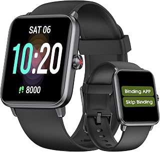 Pedometer Watch for Seniors, Waterproof Fitness Tracker with Heart Rate Monitor