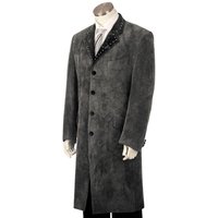 Hommes Longueur du plancher Manteau gris Manteau — Accessoires de mode