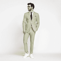 Men's Sage Green Suit with Matching Vest — Mens Suits & Blazers