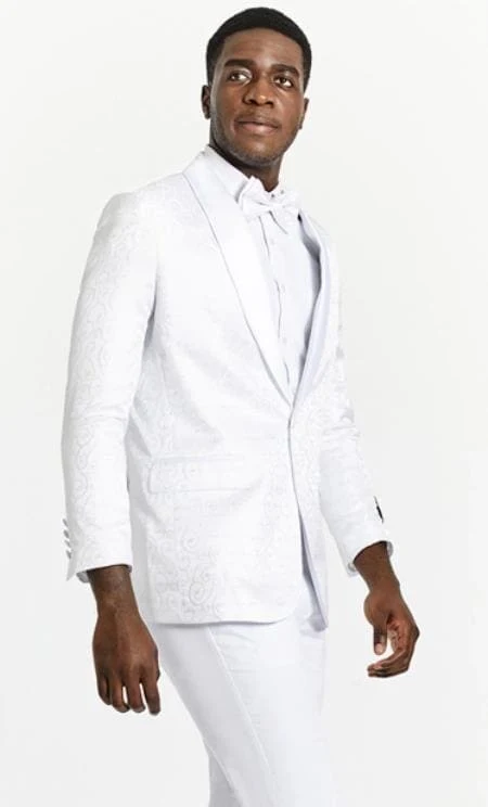 Veste de soirée grande taille - Blazer pour homme - Veste blanche