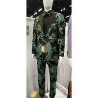 Costume Paisley Vert et Or - Tuxedo Vert Émeraude avec Nœud Papillon — Costumes et vestons pour hommes