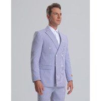Costume Tuxedo en Seersucker Rayé Bleu d'Alberto Nardoni Store