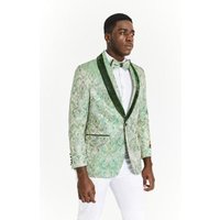 Blazer Tuxedo Émeraude Vert et Or