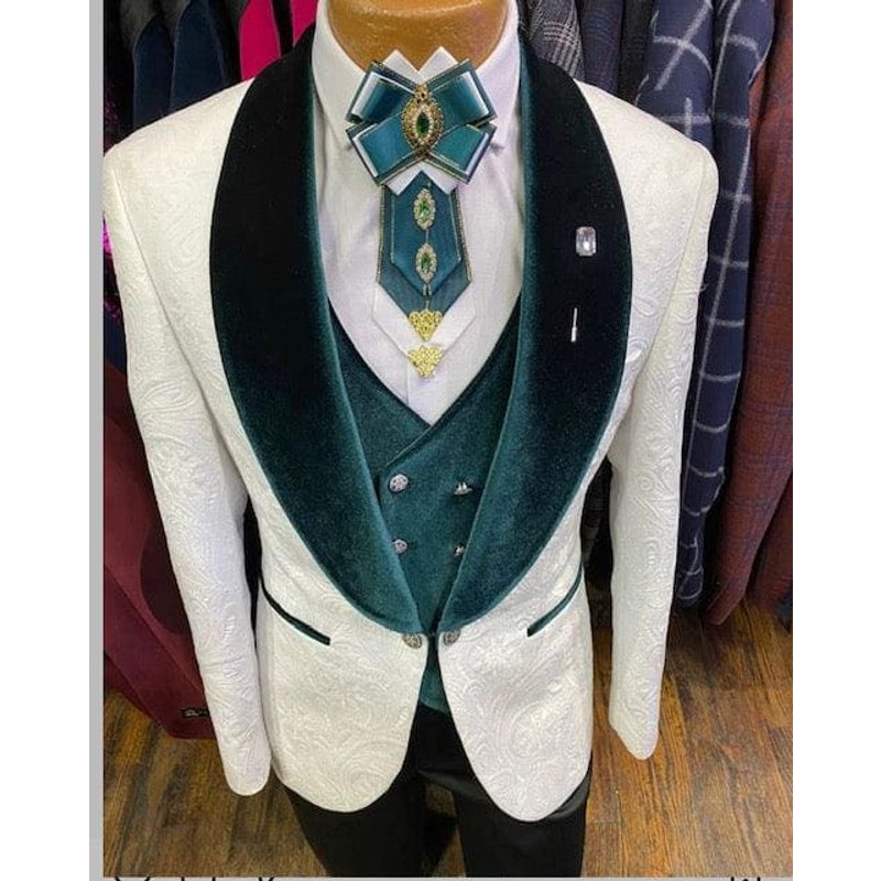 Blazer Tuxedo Vert et Or — Costumes et vestons pour hommes