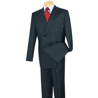 Alberto Nardoni Men's 48 Short Double Breasted Suit with Pleated Pants