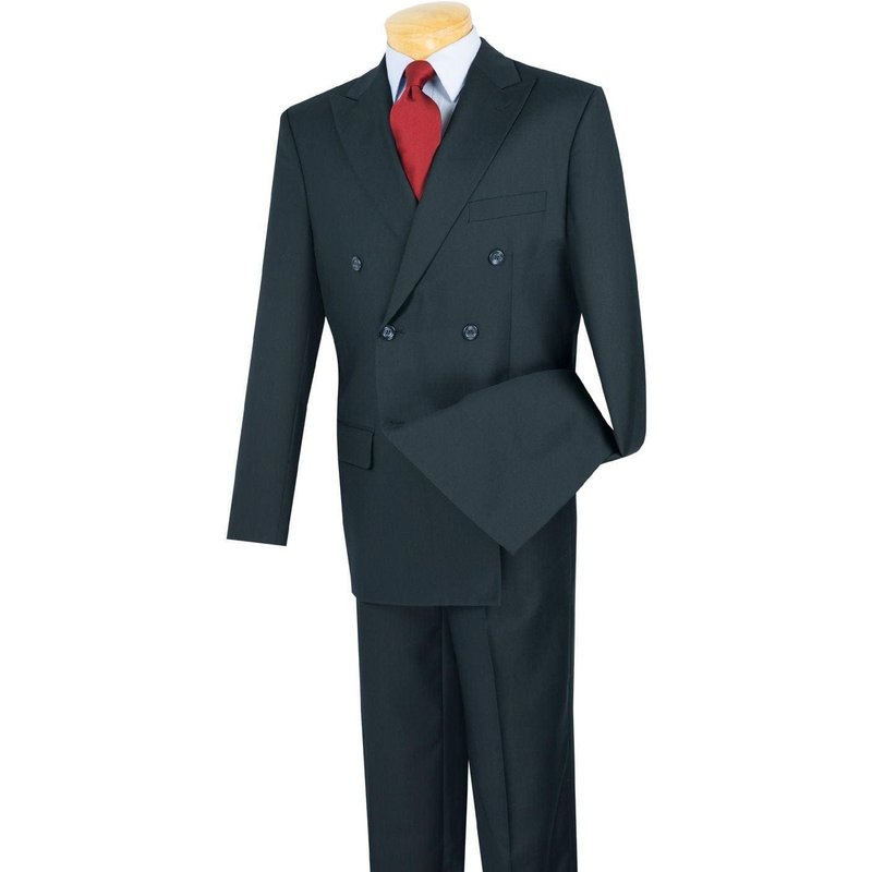 Alberto Nardoni Men's 48 Short Double Breasted Suit with Pleated Pants — Mens Suits & Blazers