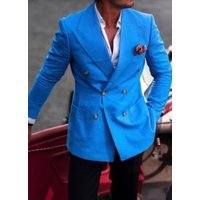 Men's Big and Tall Turquoise Blazer - Sportcoat
