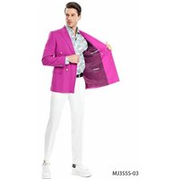 Men's Big and Tall Linen Blazer in Magenta