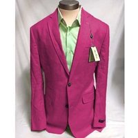 Mens Big and Tall Linen Blazer Burgundy — Mens Suits & Blazers