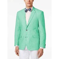 Blazer en lin pour hommes grande taille vert menthe