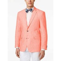 Blazer en lin pour hommes grande taille en saumon
