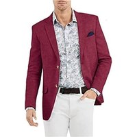 Blazer en lin pour hommes grande taille en bourgogne