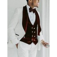 Tuxedos en Velours Blanc et Bourgogne