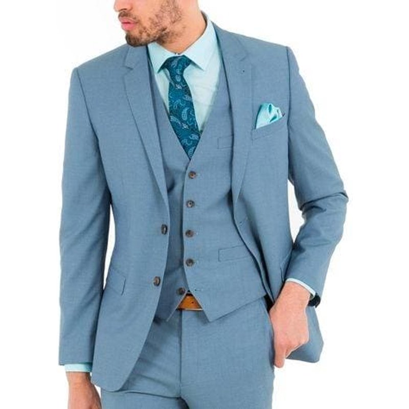 Costumes de garçon d'honneur bleu poussiéreux — Costumes et vestons pour hommes