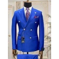 Bleu Double Poitrine — Costumes et vestons pour hommes