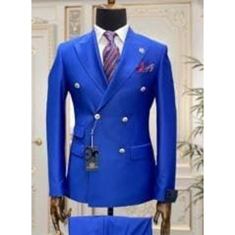 Bleu Double Poitrine — Costumes et vestons pour hommes