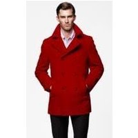 AlbertoNardoniStore Men's Peacoat with Button Closure — Winter Jacket Men
