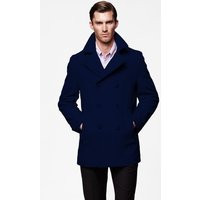 AlbertoNardoniStore Manteau Peacoat pour Homme Bleu Marine Laine Six Boutons — Veste d'hiver Hommes