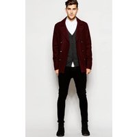 AlbertoNardoniStore Men's Wool Burgundy Peacoat