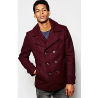 AlbertoNardoniStore Men's Burgundy Peacoat with Six Buttons