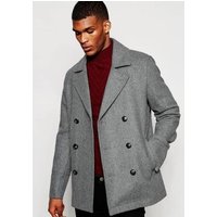 AlbertoNardoniStore Men's Wool Peacoat in Light Grey — Winter Jacket Men