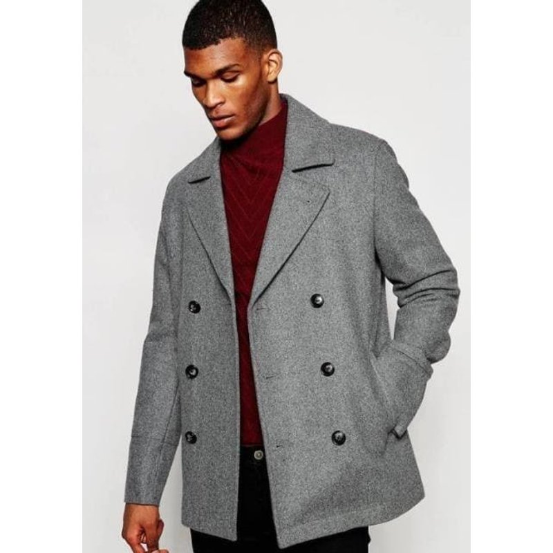 Manteau en Laine pour Hommes AlbertoNardoniStore en Gris Clair — Veste d'hiver Hommes