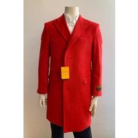 Men's Overcoat - Peak Lapel 1920s Style - Red Car Coat