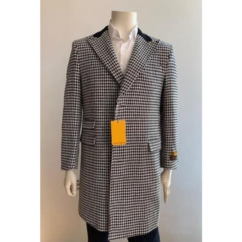 Men's Overcoat - Peak Lapel 1920s Style Car Coat by Alberto Nardoni — Winter Jacket Men