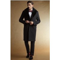 AlbertoNardoniStore Men's Black Peacoat with Fur Collar — Winter Jacket Men