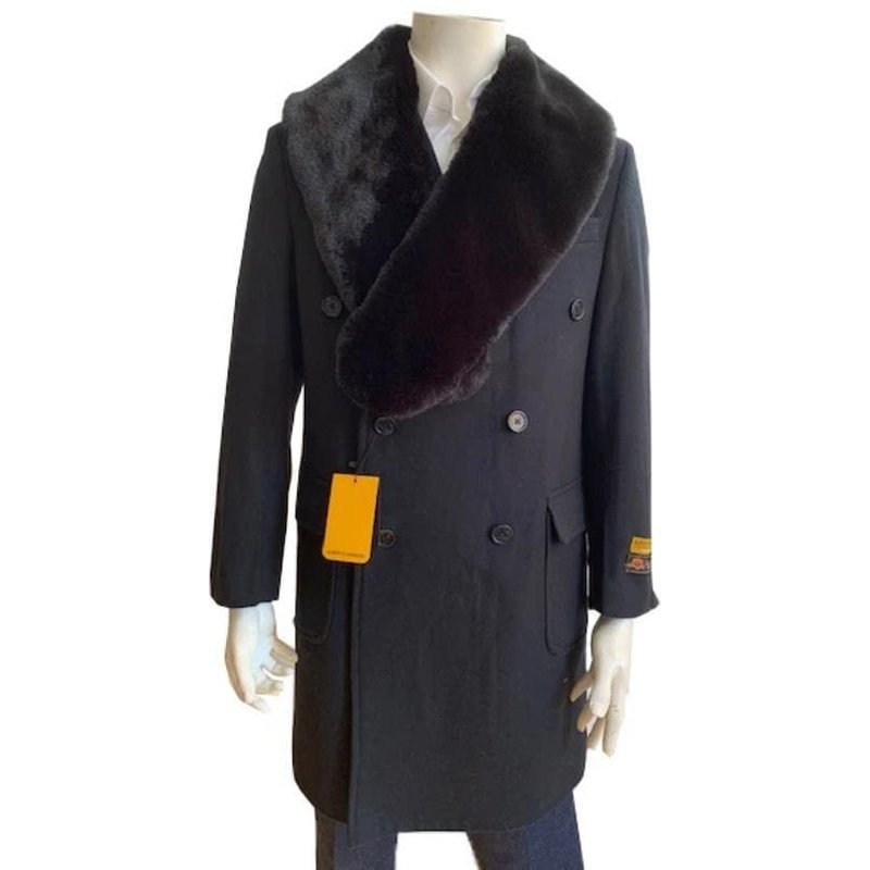 Double Pardessus et pardessus en cachemire à trois quarts de poitrine - Pardessus Alberto Nardoni — Veste d'hiver Hommes