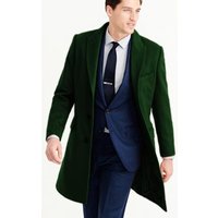 AlbertoNardoniStore Men's Hunter Green Three Quarter Carcoat — Winter Jacket Men