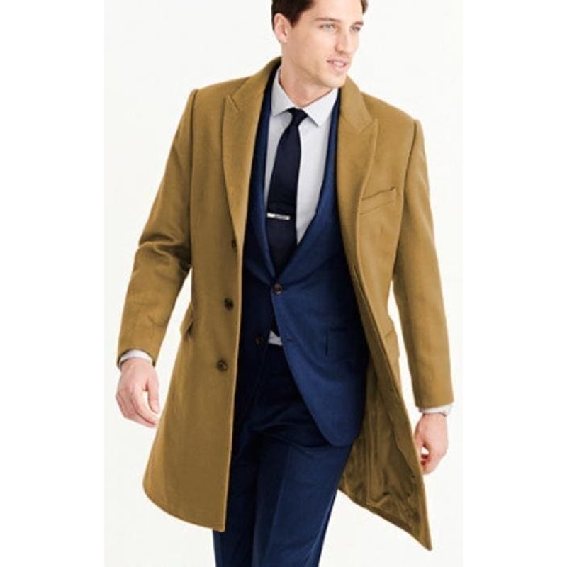 AlbertoNardoniStore Men's Light Tan Three Quarter Carcoat — Winter Jacket Men
