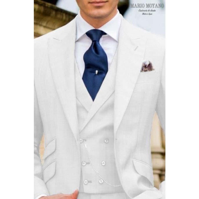 Le Costume Blanc The Group avec Gilet Croisé pour Mariés — Costumes et vestons pour hommes