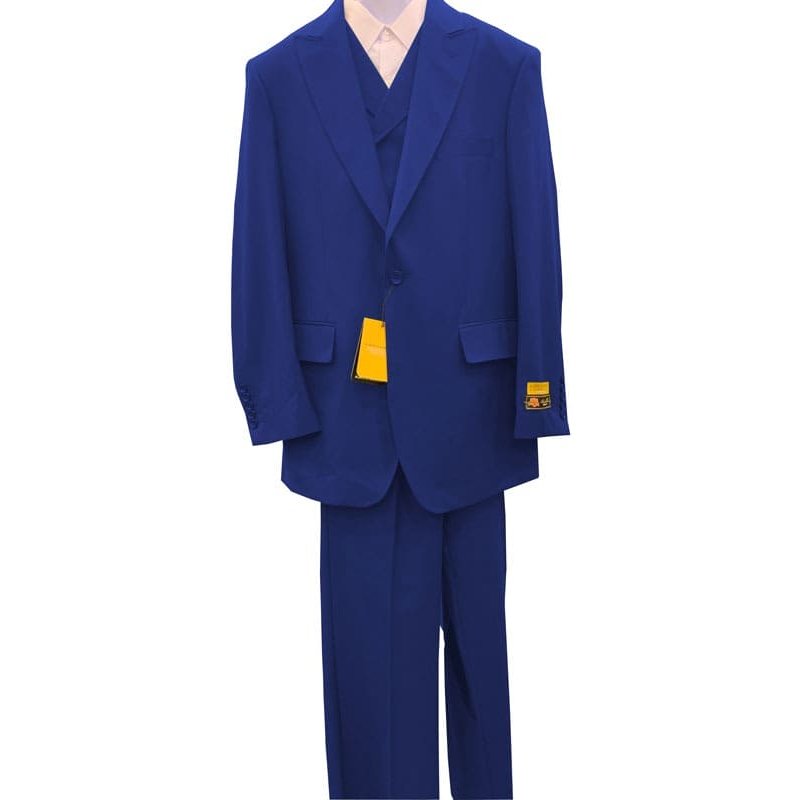 Sapphire Double Breasted 1 Button Wool Suit
