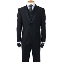 Grey Sharkskin Suit Mens 2 Button Tuxedo with Satin Shawl — Mens Suits & Blazers